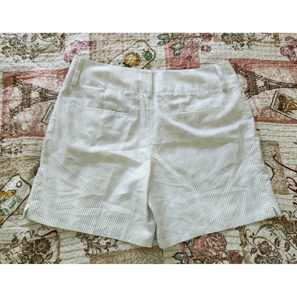 Adidas Women's Golf  Polka Dot shorts Size‎ 12  White Gray Pockets